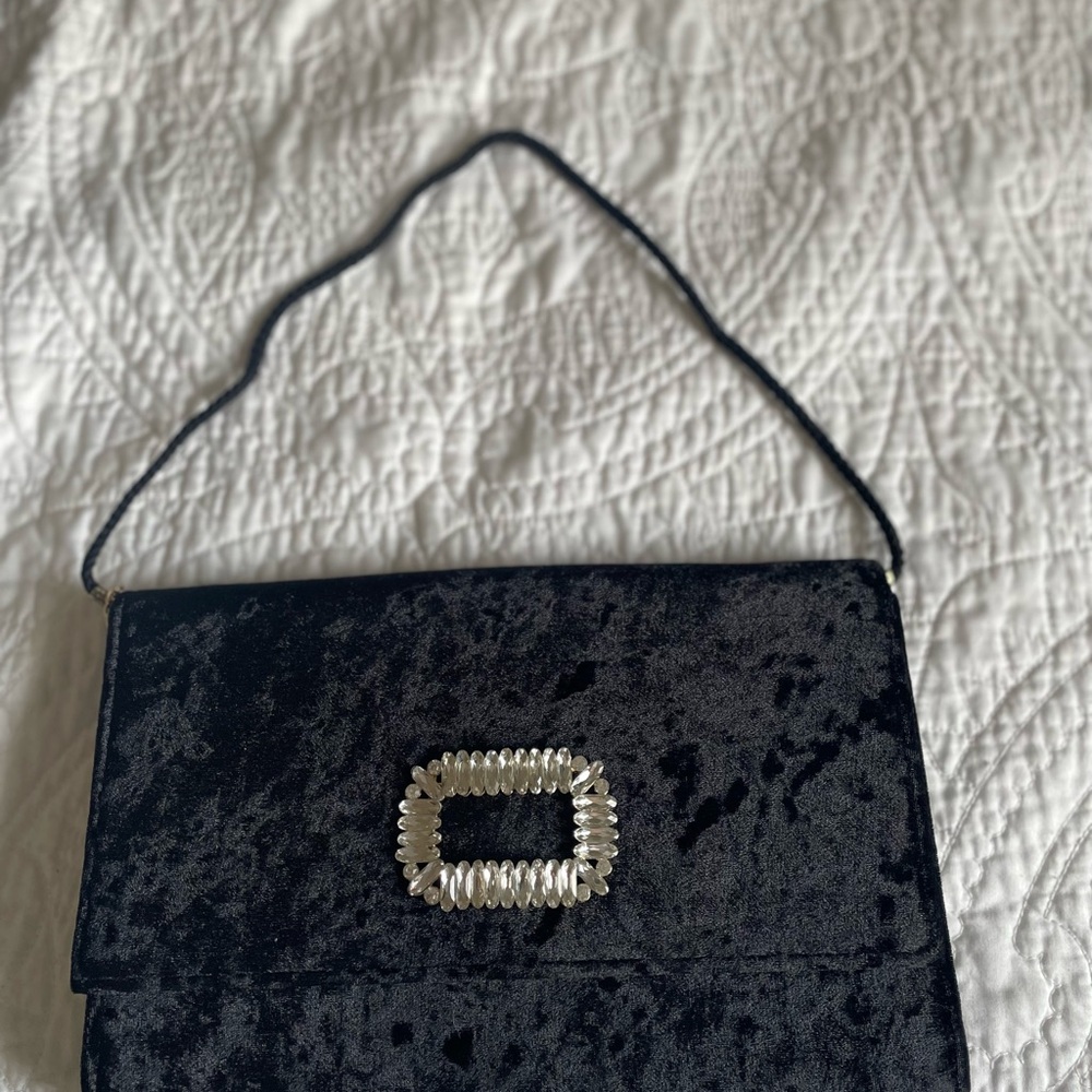 Black velvet purse